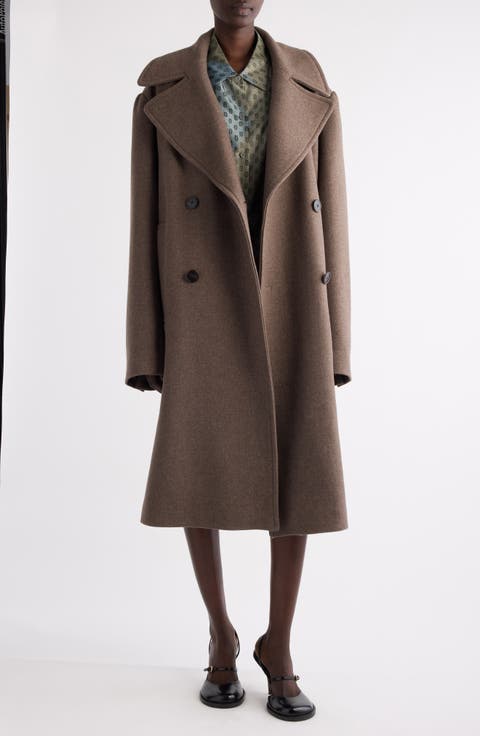 Raquel Wool Blend Long Peacoat