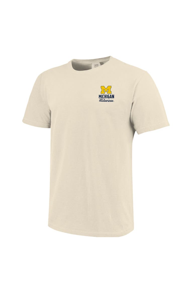 Men's Cream Michigan Wolverines Comfort Colors Mascot Overlay T-Shirt, Alternate, color, Cream