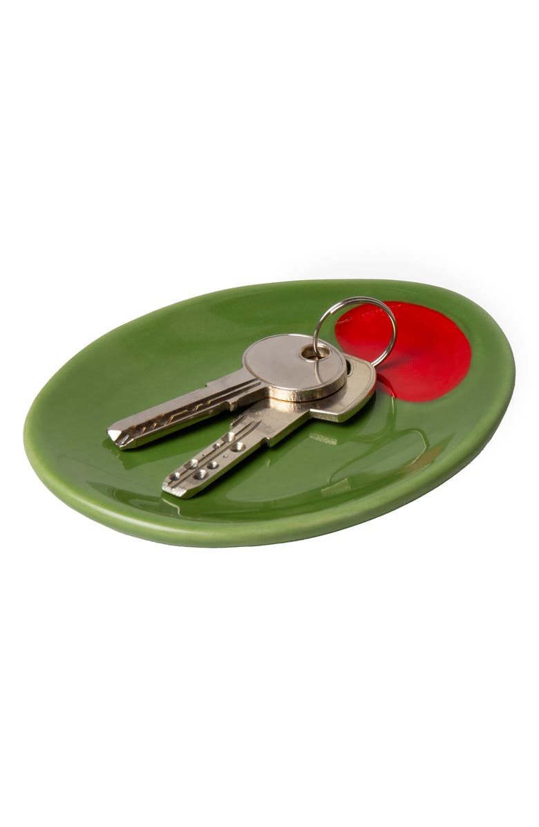 doiy Olive Trinket Tray, Alternate, color, Green/ Red