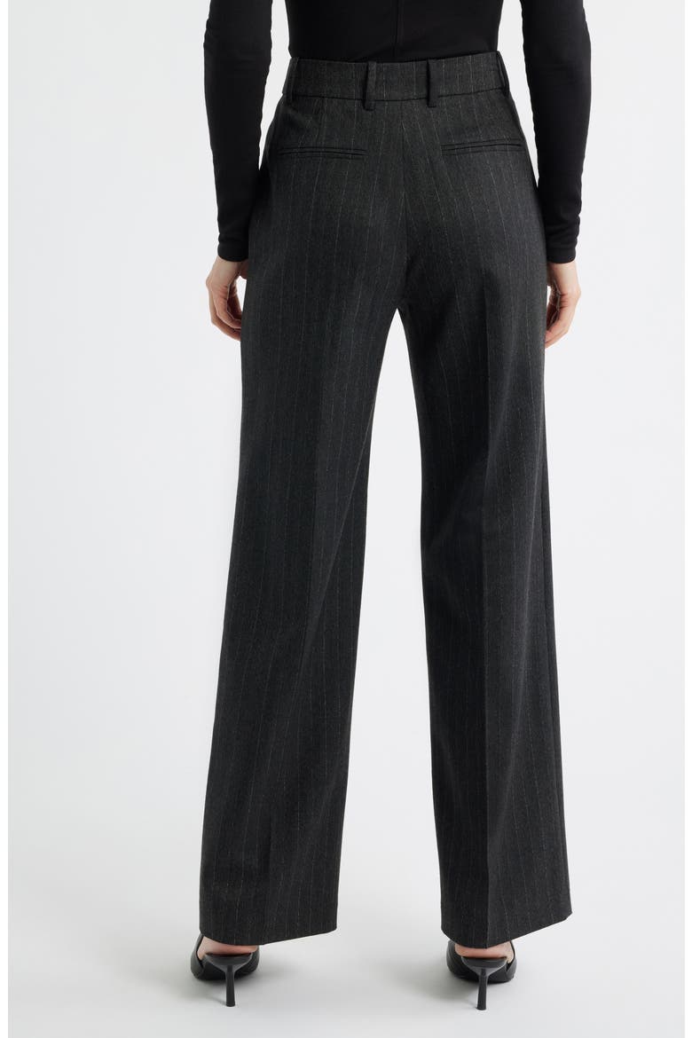 The Relaxed Pinstripe Straight Leg Trousers, Alternate, color, GREY MULTI LUREX