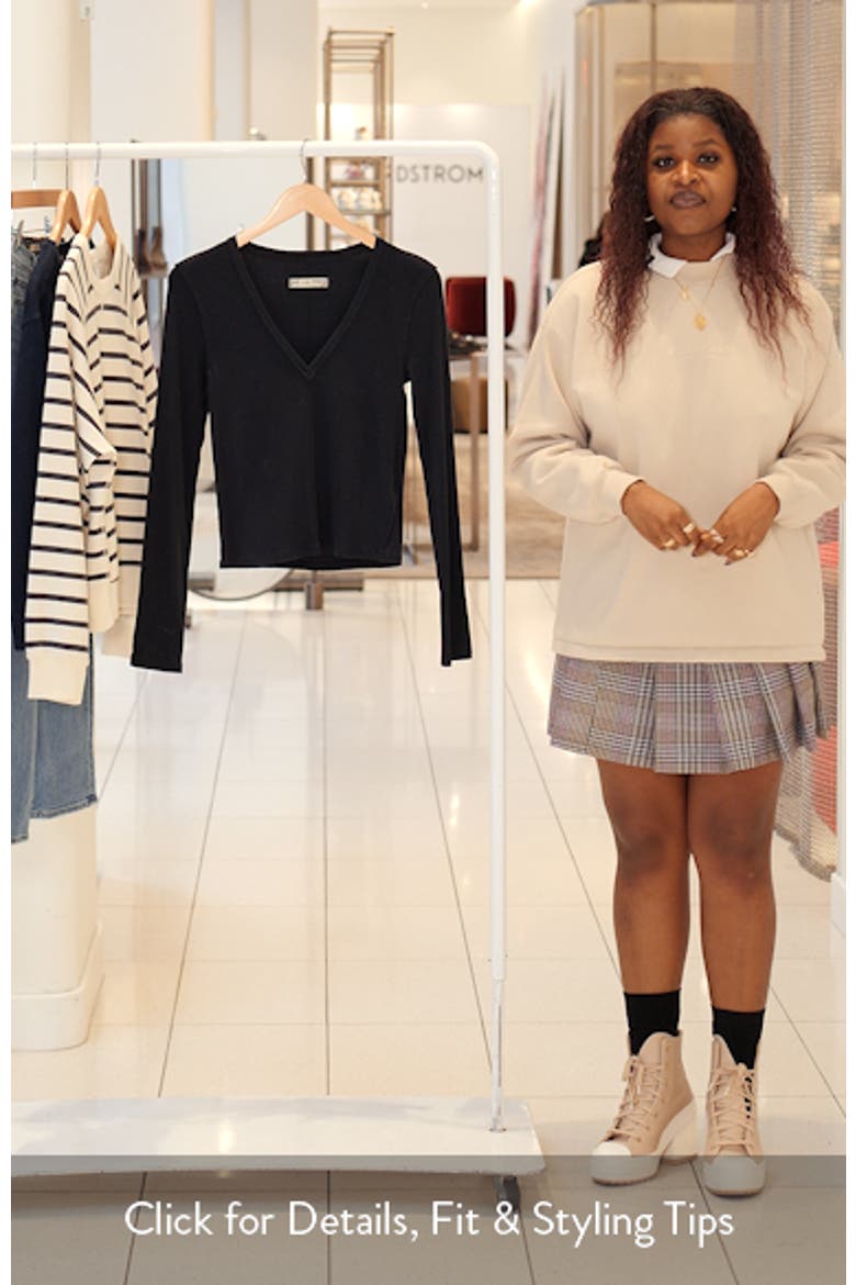Neria Long Sleeve Stretch Cotton Crop Top video