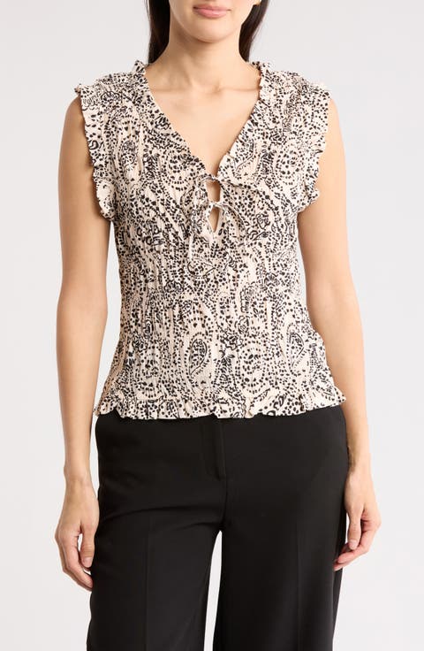 Sleeveless Smocked Top