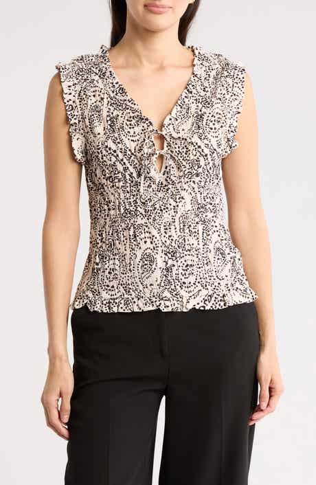 MELLODAY Sleeveless Smocked Top