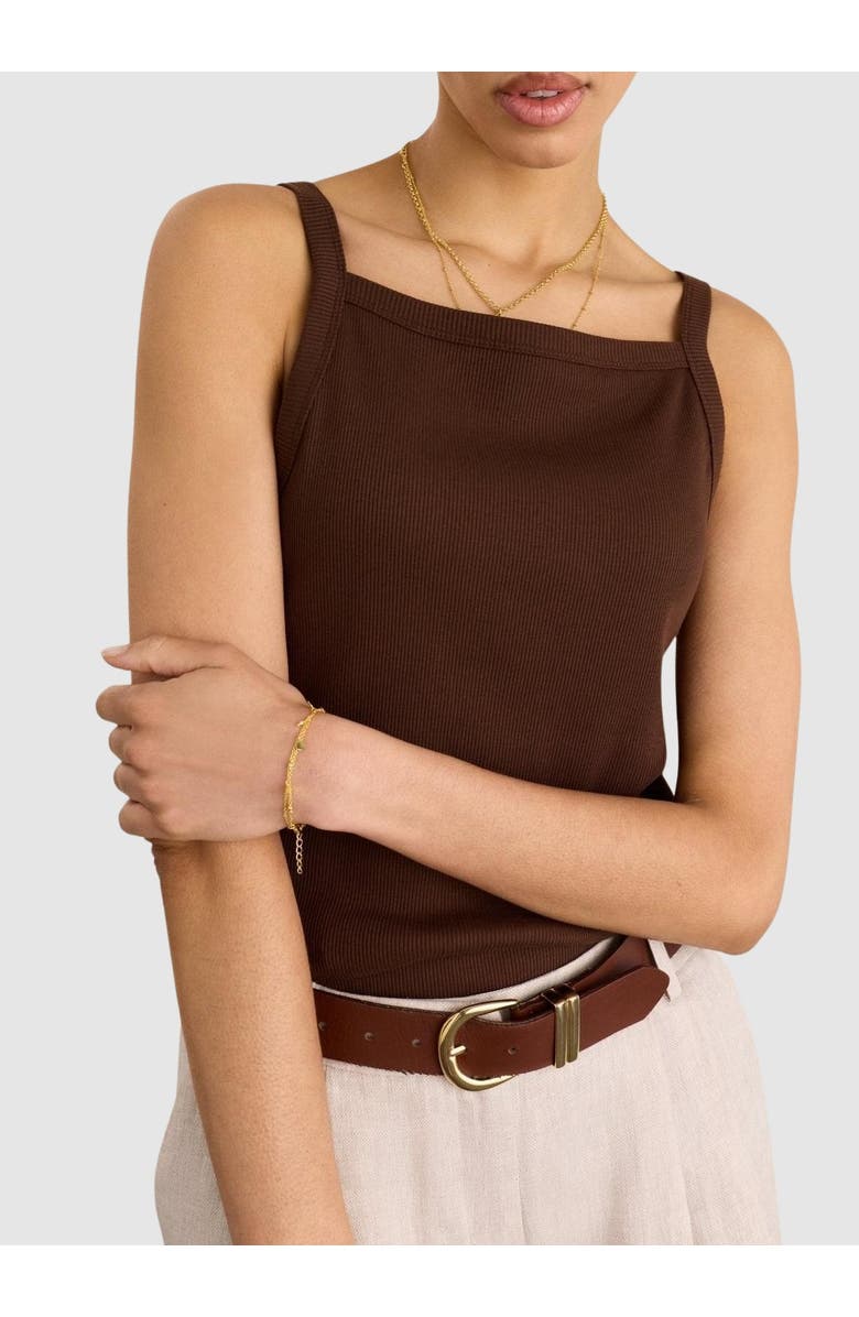 Baukjen Cecilia Organic Cotton Rib Tank, Alternate, color, Dark Chocolate