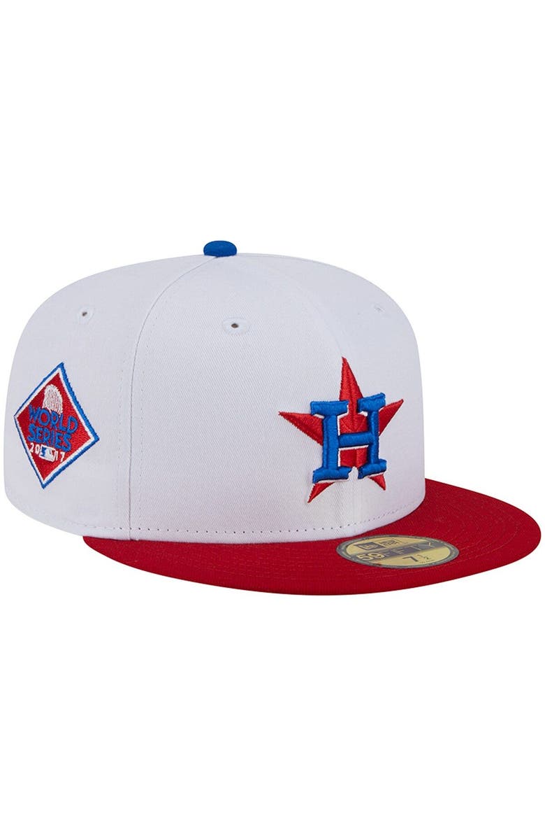 New Era Men's New Era White/Red Houston Astros Undervisor 59FIFTY Fitted Hat, Alternate, color, 