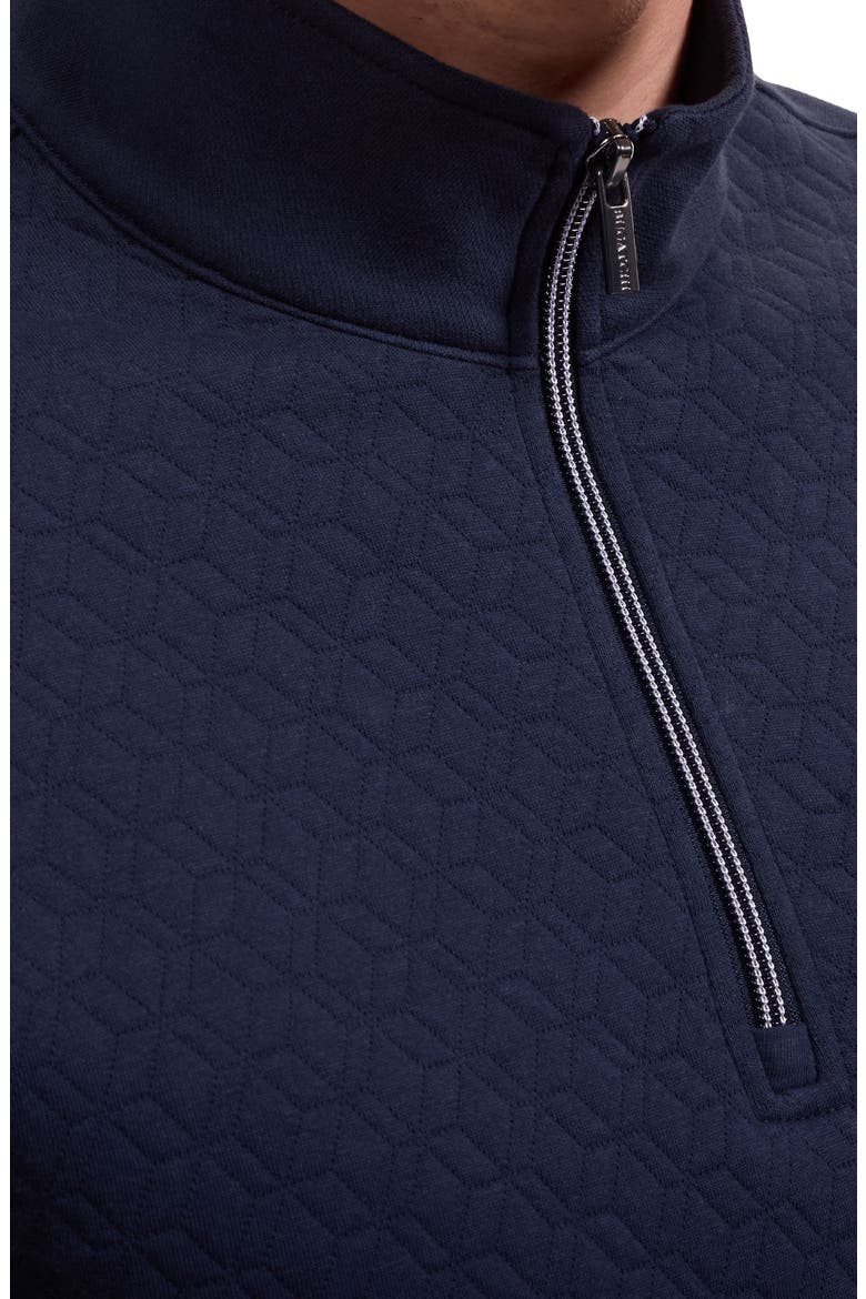Diamond Quilted Quarter Zip Pullover, Alternate, color, NAVY