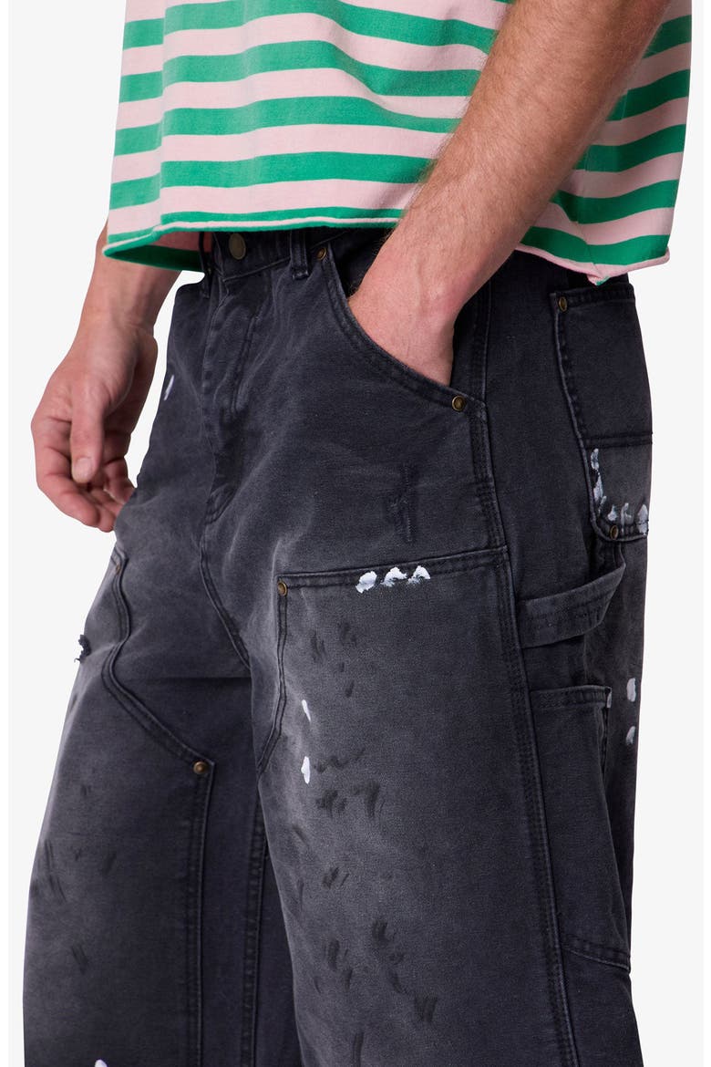 Ultra Baggy Distressed Work Shorts, Alternate, color, BLACK