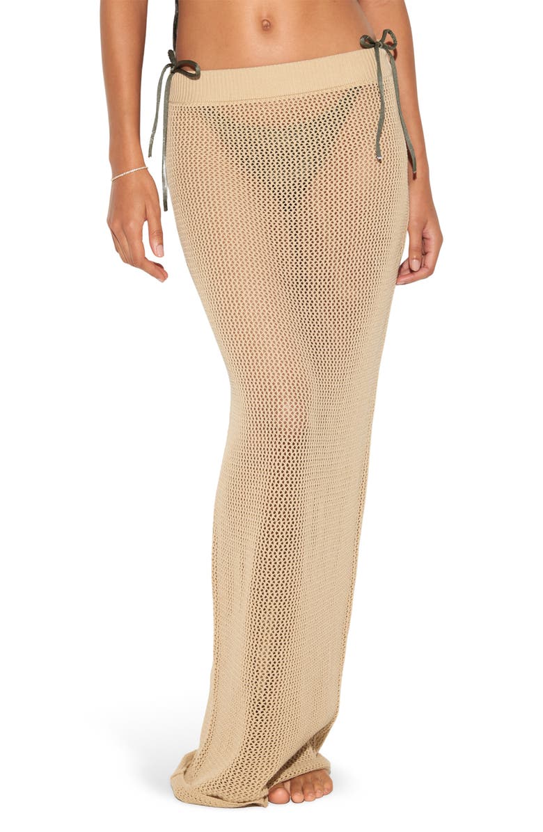 Spiritual Gangster Carmen Crochet Maxi Skirt, Main, color, Palo Santo