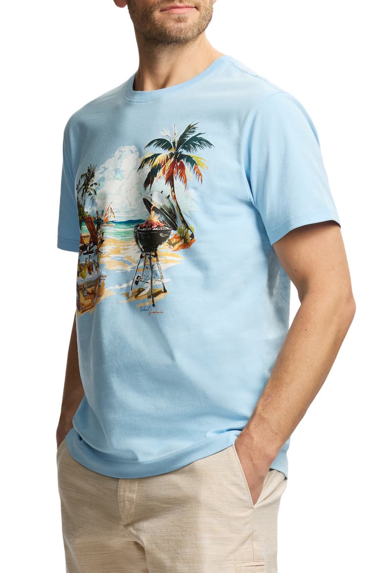 Summer BBQ Knit Graphic T-Shirt, Alternate, color, LIGHT BLUE