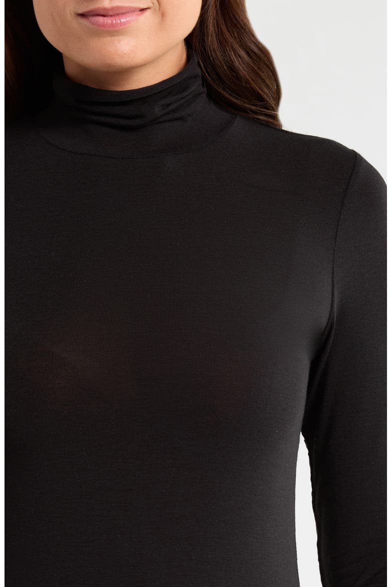 Luxe Layering Turtleneck Top, Alternate, color, BLACK