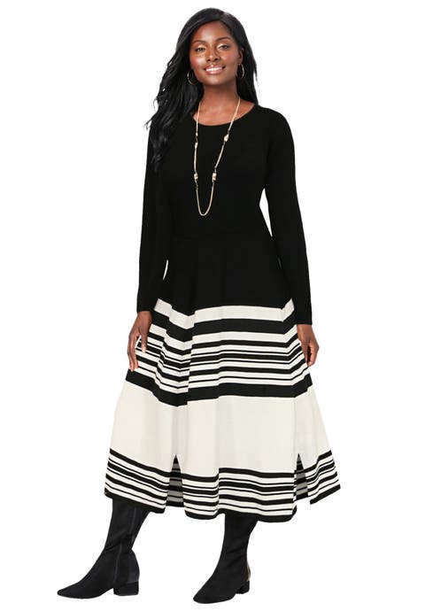 Fit And Flare Sweater Dress (Plus)