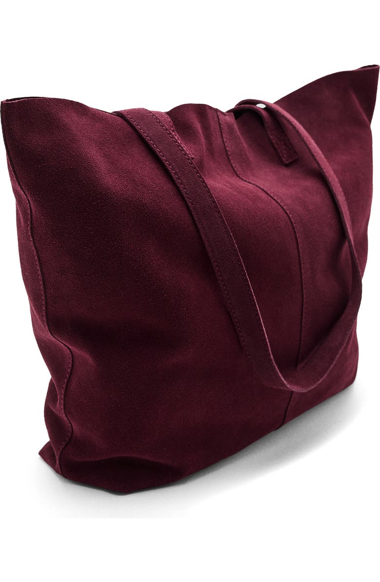 MANGO TEEN Suede Tote Bag, Alternate, color, Burgundy