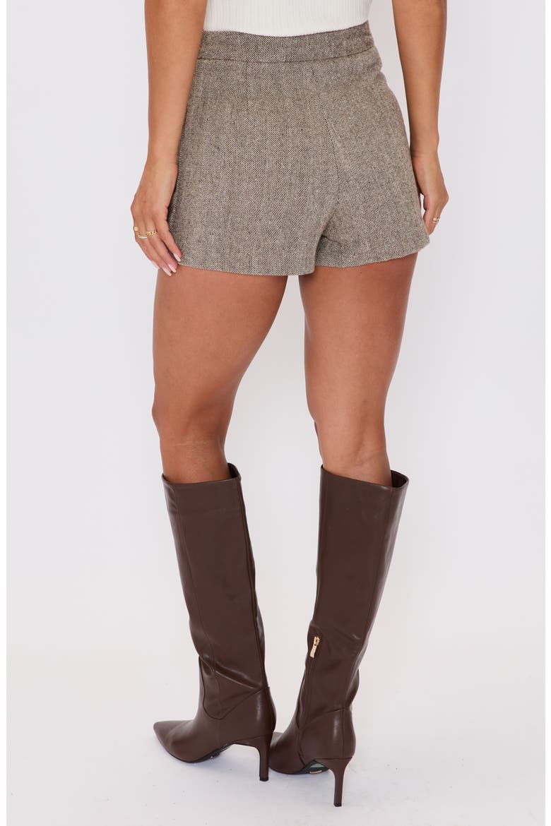 Vivienne Pleated Skort, Alternate, color, BROWN HERRINGBONE