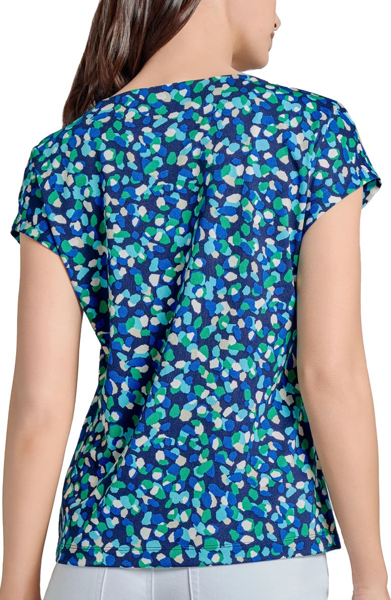 Jones New York Dot Print Keyhole Crepe Top, Alternate, color,