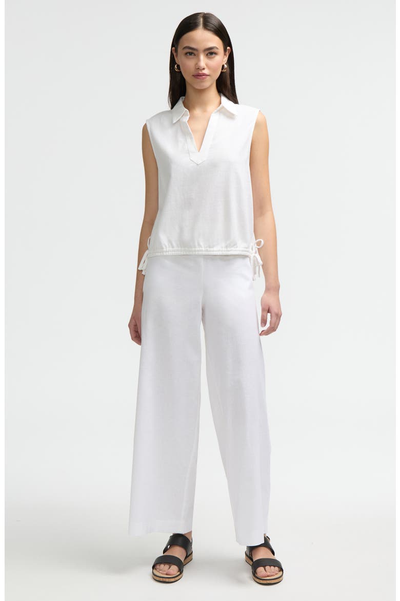 Side Waist Tie Wide Leg Pants, Alternate, color, WHITE