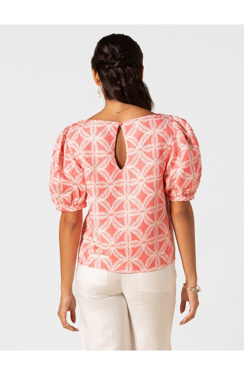 Tori Richard Breeze Block Beth Top In Red Coral