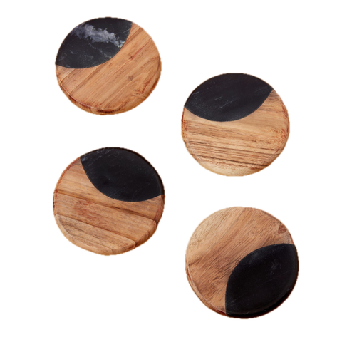 Helena Marble Round Coasters - Set of 4