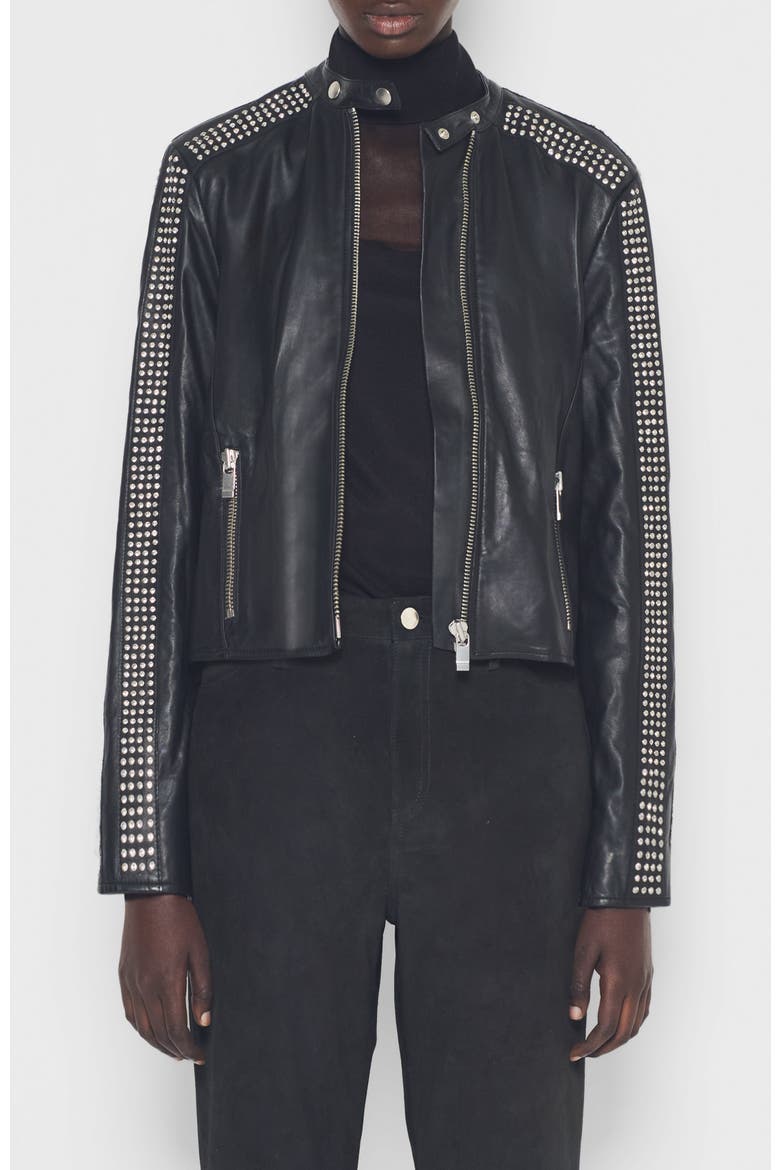 Ryder Upcycled Leather Jacket, Alternate, color, Black