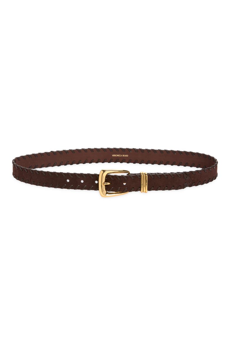 Whipstitch Suede Belt, Main, color, ESPRESSO