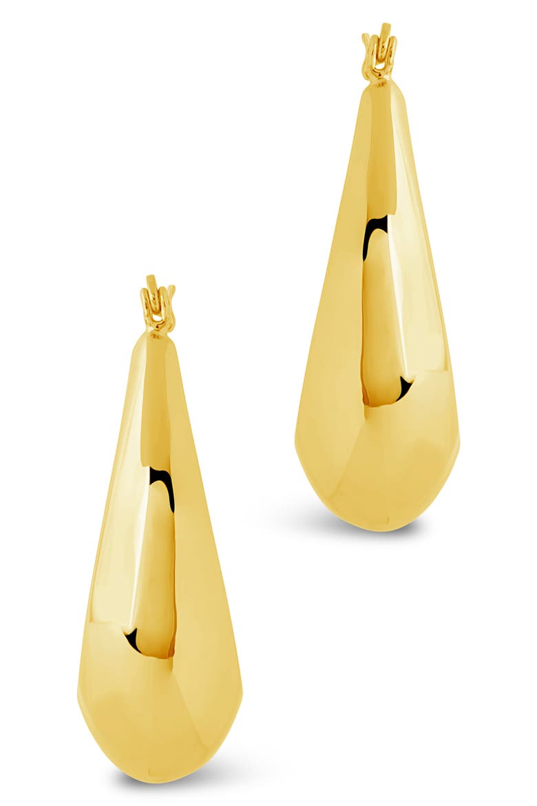 Autumn Elongated Drop Hoop Earrings, Alternate, color, GOLD