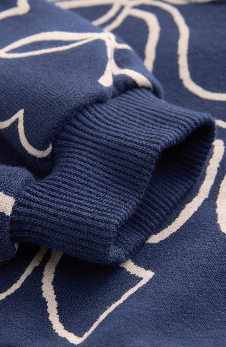 NEXT Kids' Bow Cotton Blend Sweatshirt Dress, Alternate, color, Blue