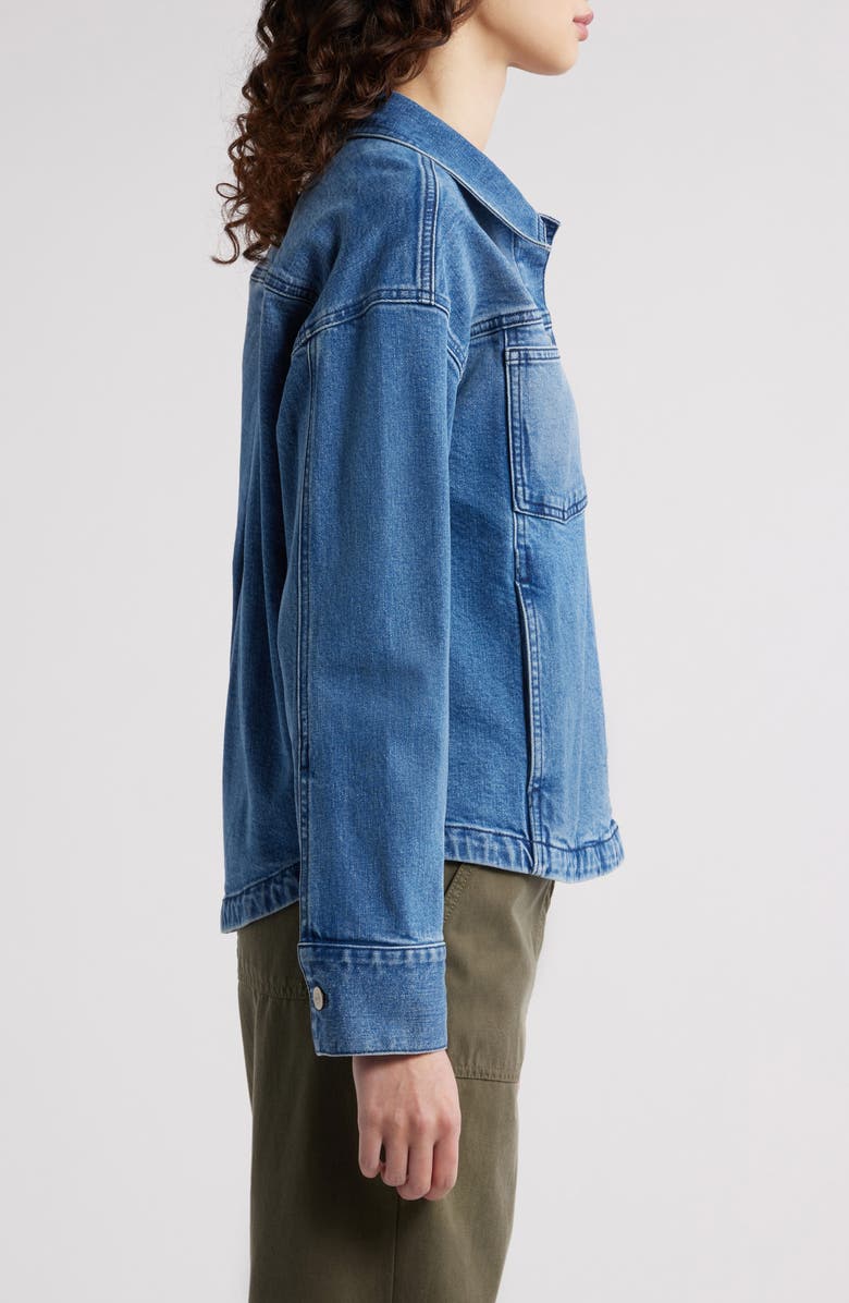 Treasure & Bond Back Pleat Denim Jacket, Alternate, color, Medium Wash