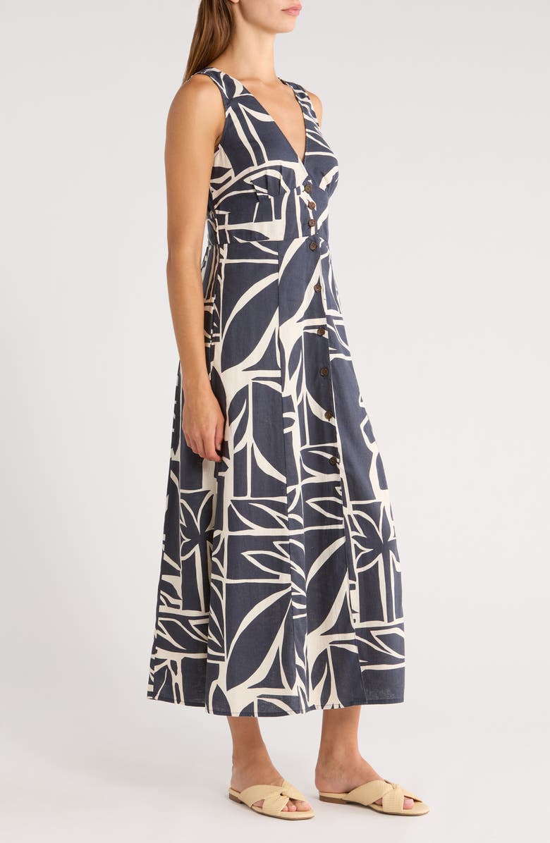 Marine Layer Camila Printed Sleeveless Hemp Blend Maxi Dress, Alternate, color,