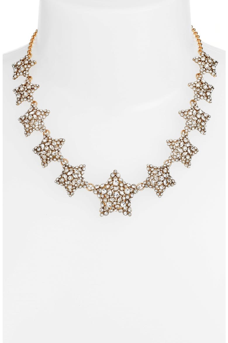 'bright star' collar necklace, Alternate, color, CLEAR/ GOLD