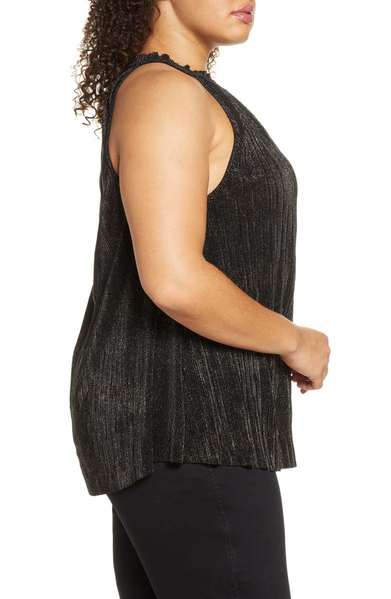 RACHEL Rachel Roy Andy Metallic Halter Tank Top, Alternate, color,