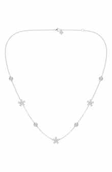 Everyday By HauteCarat Flower Lab Grown Diamond Station Necklace