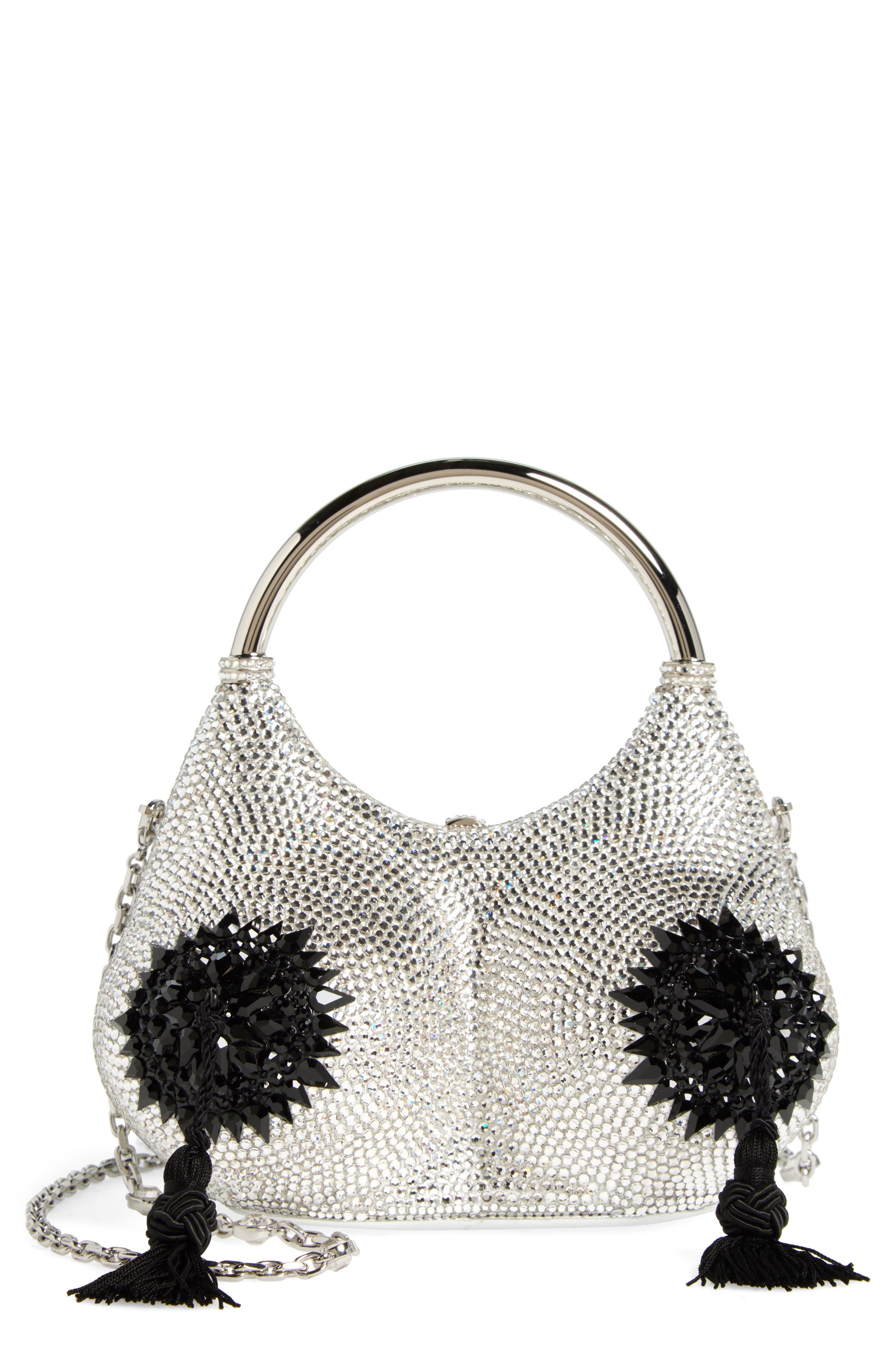 JUDITH LEIBER COUTURE Bust Pasties Crystal Embellished Top Handle Bag, Main, color, 
