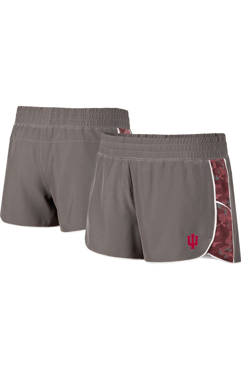 COLOSSEUM Women's Colosseum Gray/Crimson Indiana Hoosiers Pamela Lined Shorts, Main, color, 