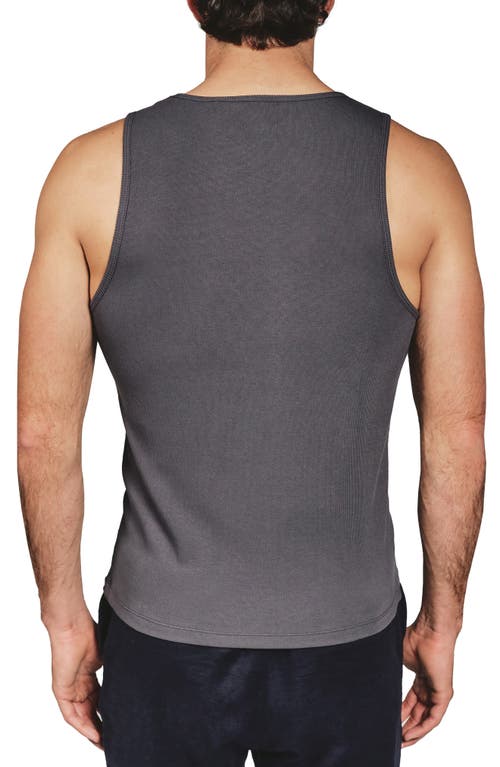 7 Diamonds Cotton & Modal Ribbed Tank In Gray