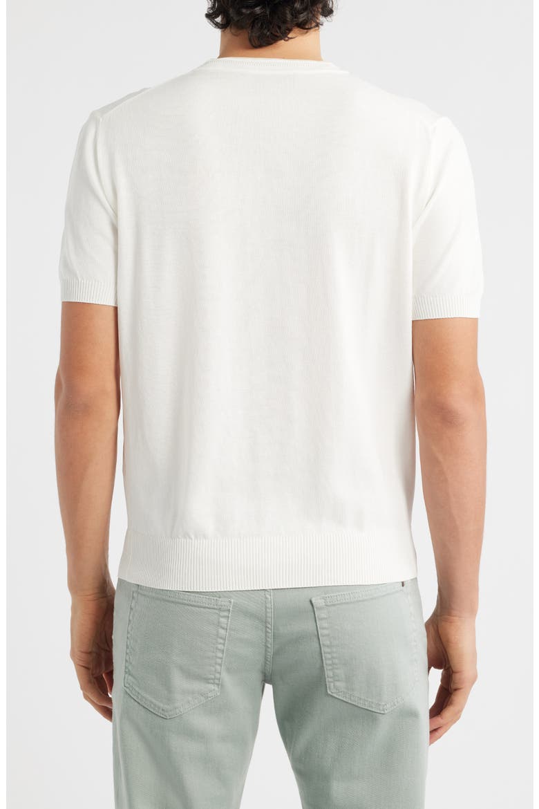 Short Sleeve Cotton Crewneck Sweater, Alternate, color, WHITE