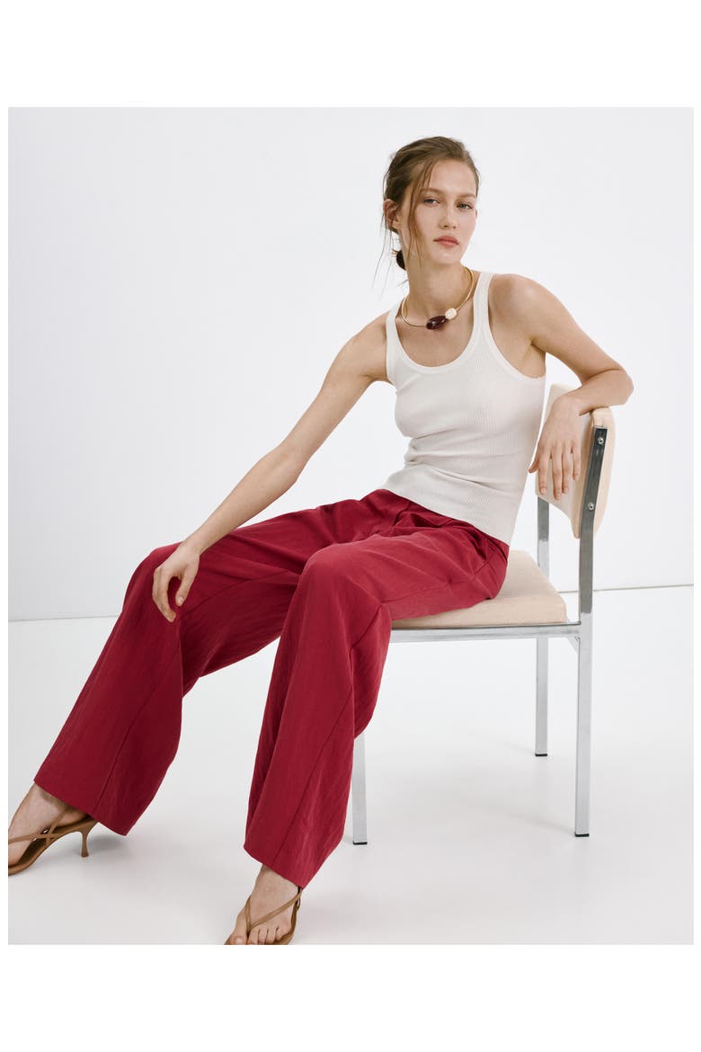 Tailored Straight Leg Pants, Alternate, color, RED