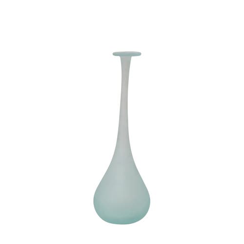 Storied Home Bloomingville Hand Blown Frosted Glass Vase In Blue