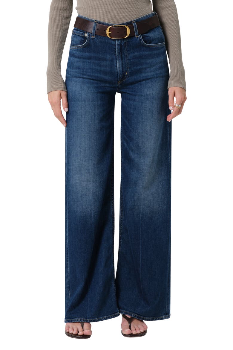 Lyra High Waist Wide Leg Jeans, Main, color, ELM DK INDIGO