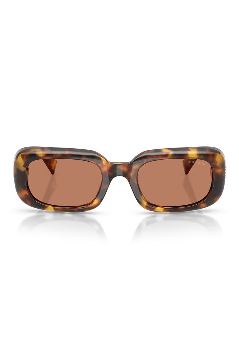 52mm Rectangular Sunglasses, Main, color, HONEY HAVANA / BROWN