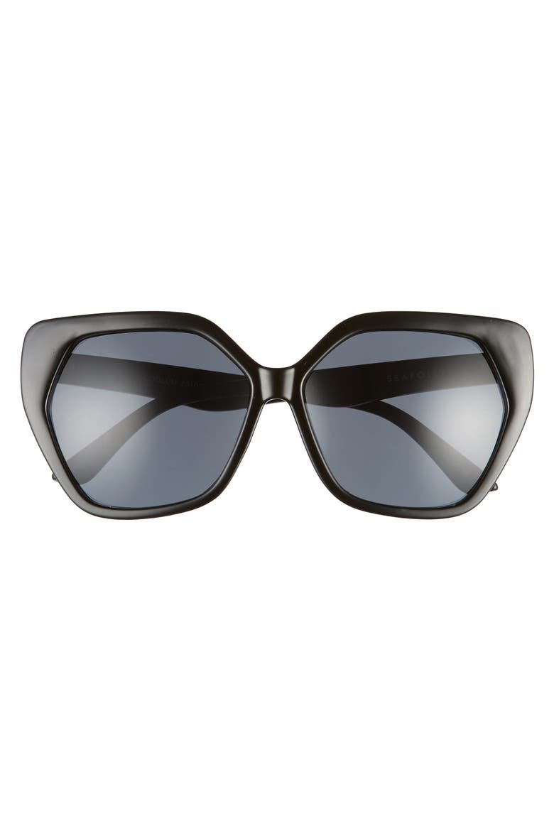 Coolum 60mm Cat Eye Sunglasses, Alternate, color, BLACK/ SMOKE