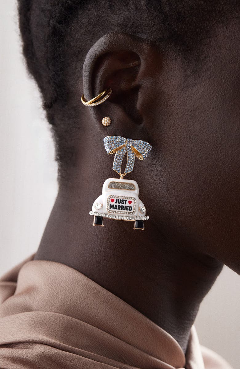 BaubleBar Just Married Car Statement Earrings, Alternate, color, 