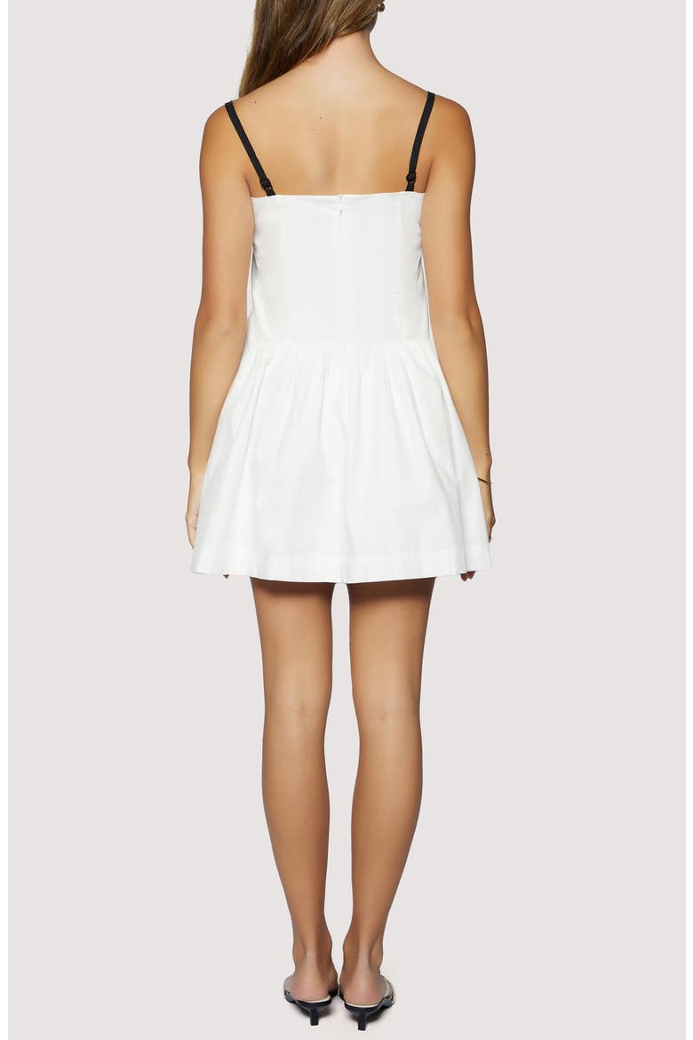 Voyage Chic Whipstitch Detail Cotton Minidress, Alternate, color, WHITE-BLACK