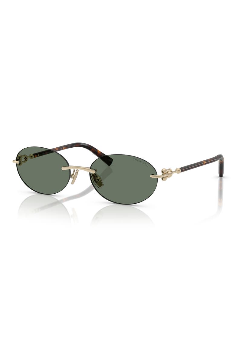 56mm Oval Sunglasses, Alternate, color, PALE GOLD / DARK GREEN