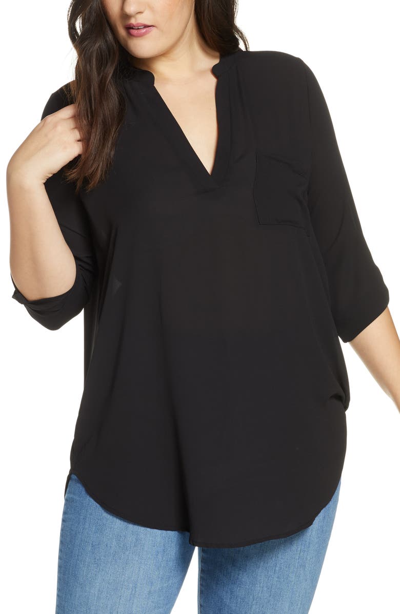 All in Favor Perfect Henley Tunic, Alternate, color, 