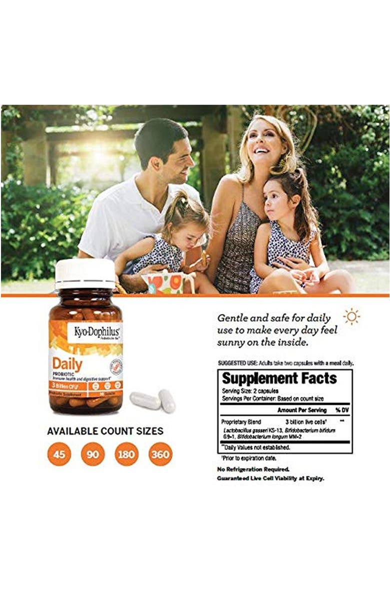 Kyolic Kyo-Dophilus Daily Probiotic, Immune health & digestive support, 90 Caps, Alternate, color,