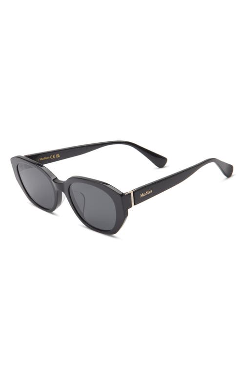 Max Mara 54mm Round Sunglasses In Black