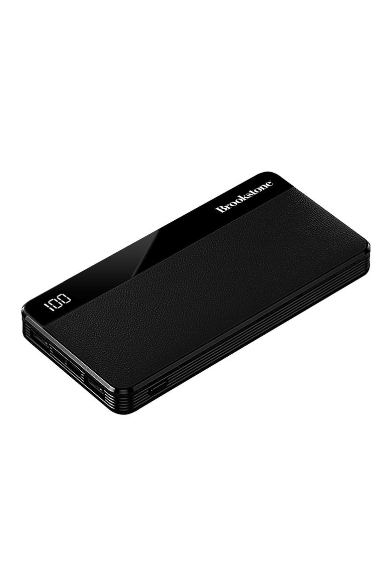 10K Leather Power Bank, Main, color, BLACK