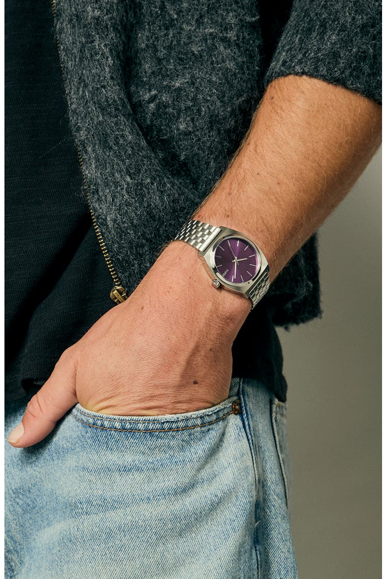 Time Teller Bracelet Watch, Alternate, color, SILVER / PURPLE SUNRAY