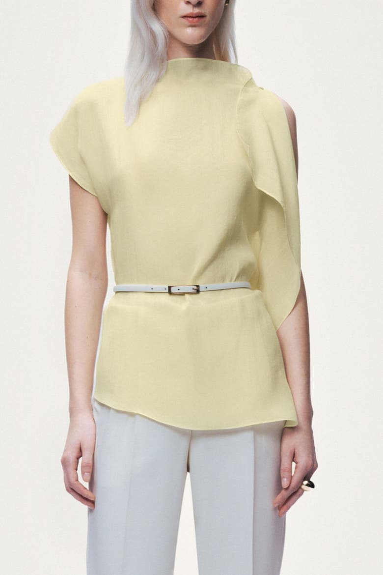 Sleeveless Woven Blouse, Main, color, Yellow