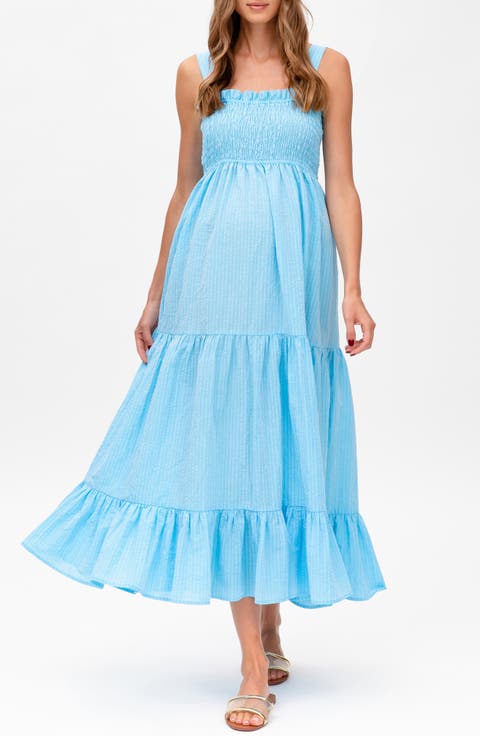 Cotton & Linen Maternity Maxi Dress