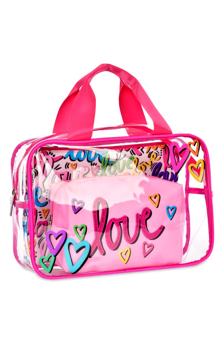 Iscream Kids' Corey Paige Love Letters Cosmetic Bag, Alternate, color, Multi Pink
